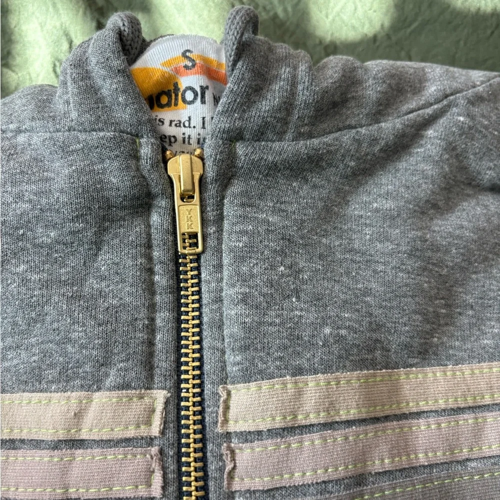 Aviator Nation Gray Hoodie with Gold Zipper - Picture 3 of 3